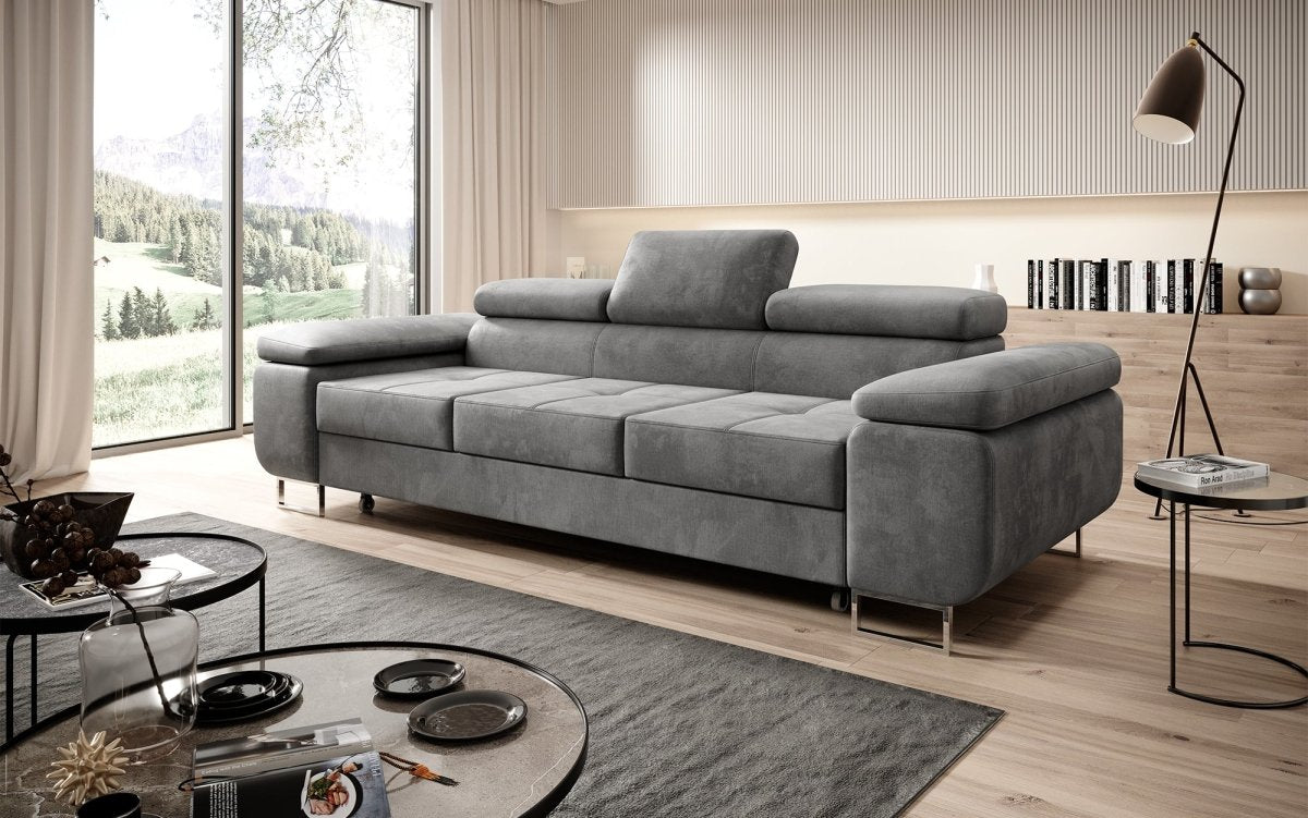 Designer Sofa Siera mit Schlaffunktion (Samt) - Luxusbetten24