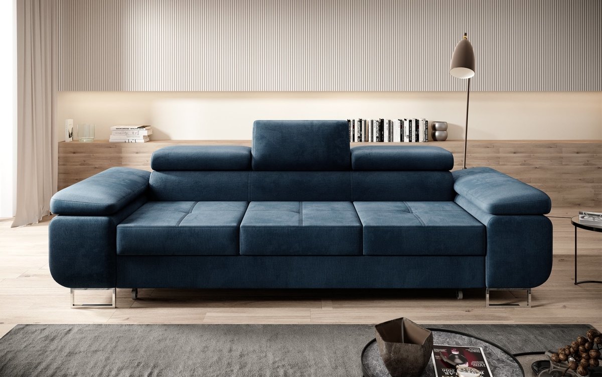 Designer Sofa Siera mit Schlaffunktion (Samt) - Luxusbetten24