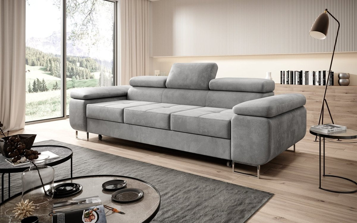 Designer Sofa Siera mit Schlaffunktion (Samt) - Luxusbetten24