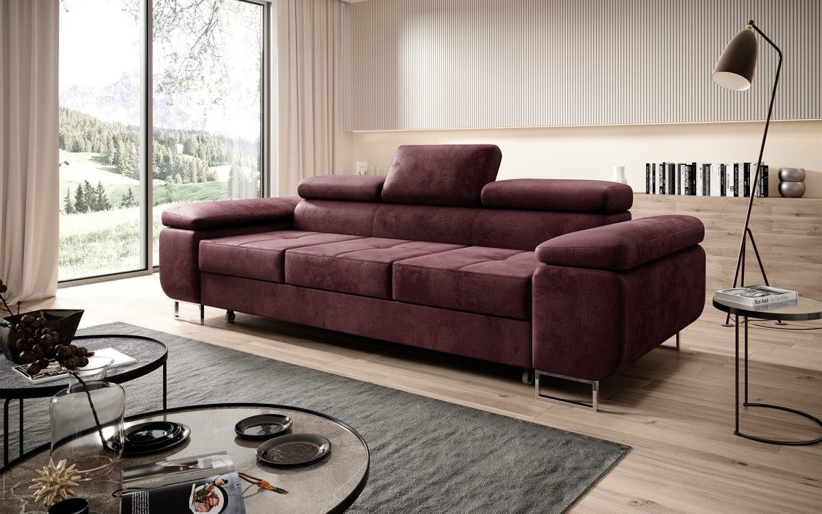 Designer Sofa Siera mit Schlaffunktion (Samt) - Luxusbetten24