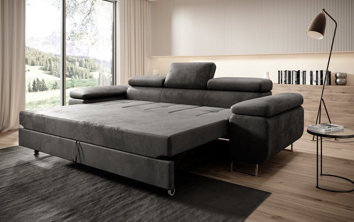 Designer Sofa Siera mit Schlaffunktion (Samt) - Luxusbetten24