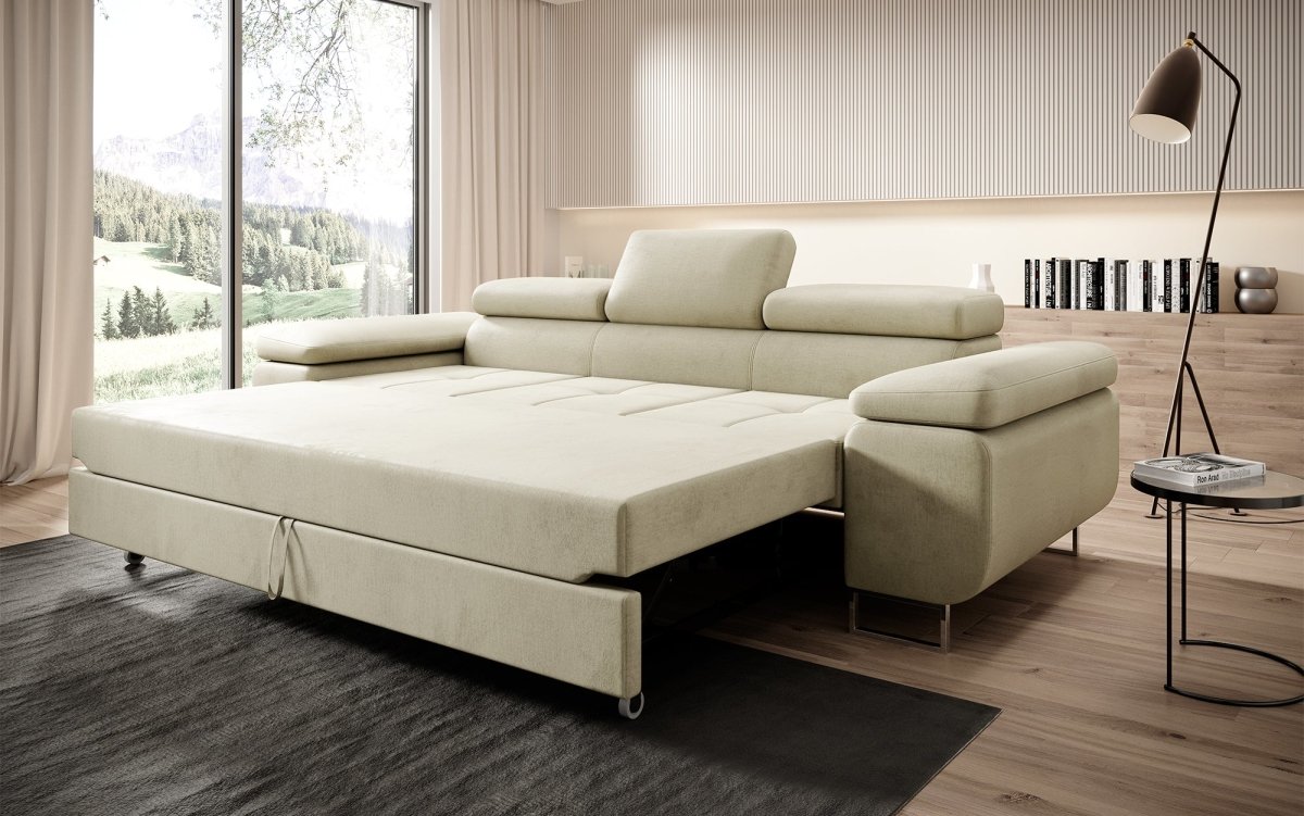 Designer Sofa Siera mit Schlaffunktion (Samt) - Luxusbetten24