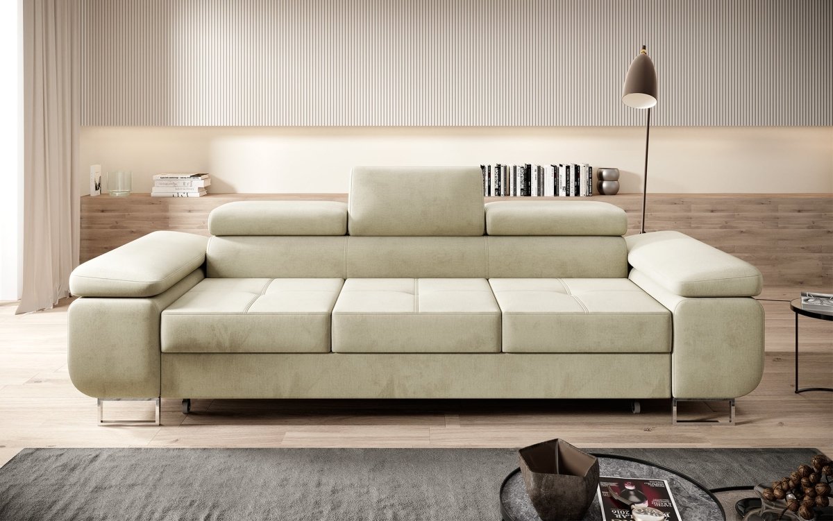 Designer Sofa Siera mit Schlaffunktion (Samt) - Luxusbetten24