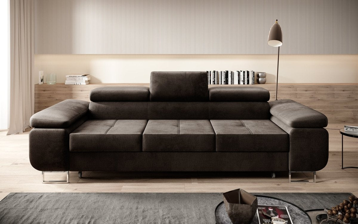 Designer Sofa Siera mit Schlaffunktion (Samt) - Luxusbetten24