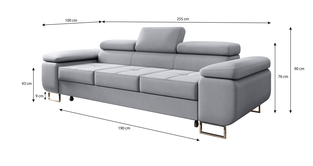 Designer Sofa Siera mit Schlaffunktion (Samt) - Luxusbetten24