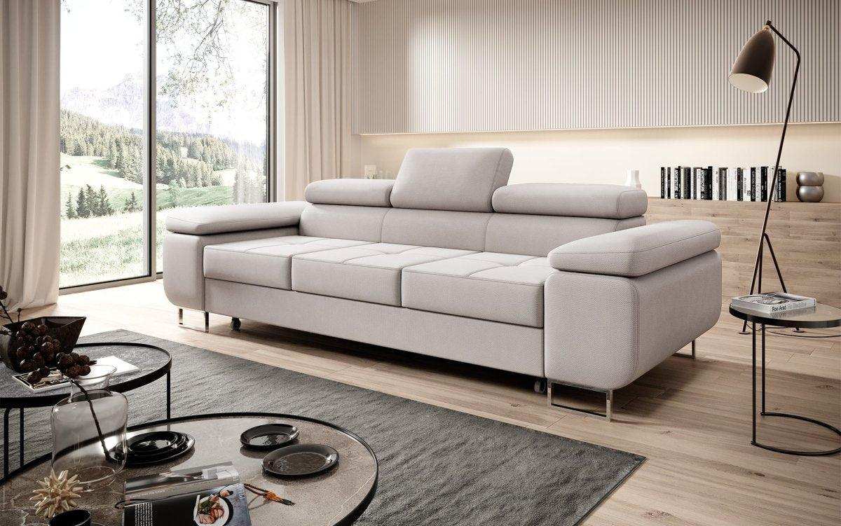 Designer Sofa Triora mit Schlaffunktion (Stoff) - Luxusbetten24