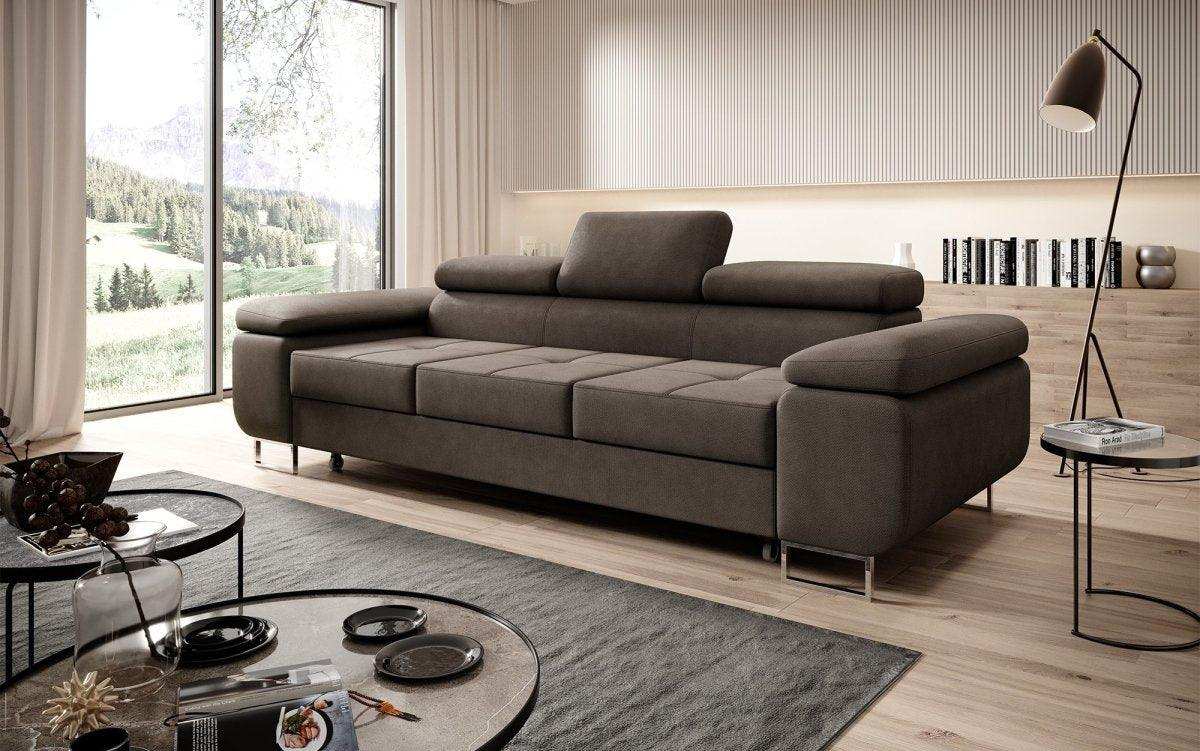 Designer Sofa Triora mit Schlaffunktion (Stoff) - Luxusbetten24