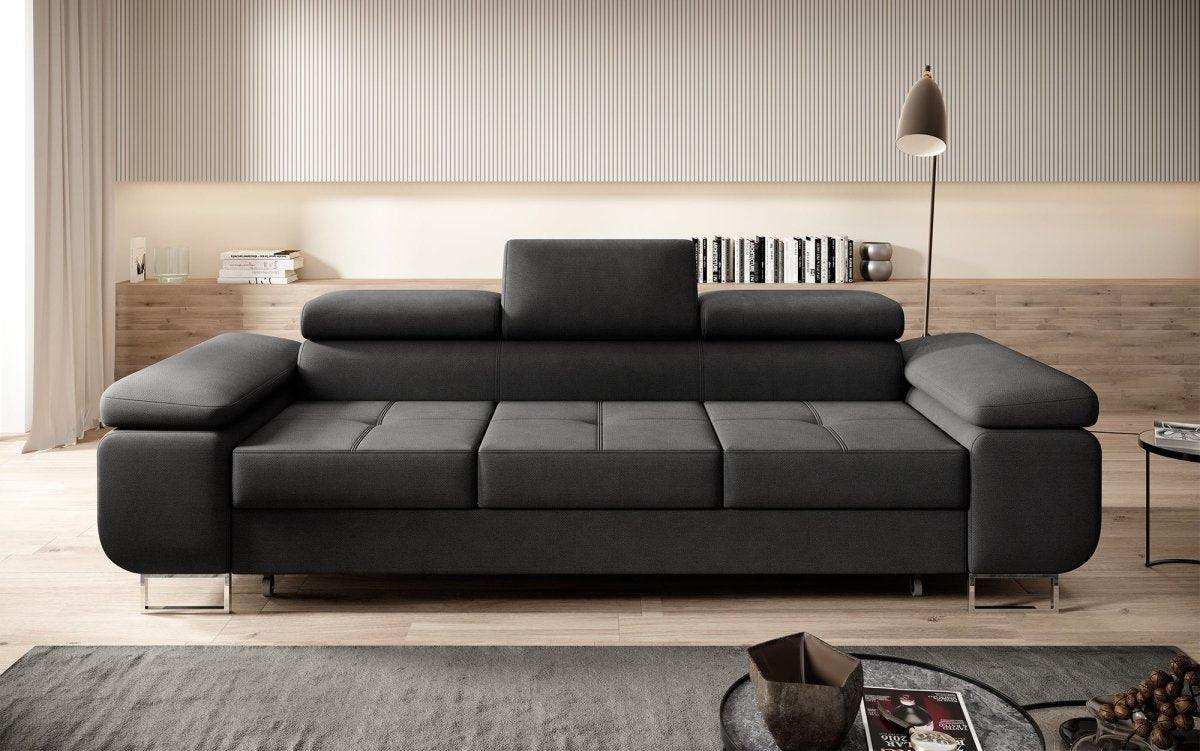 Designer Sofa Triora mit Schlaffunktion (Stoff) - Luxusbetten24