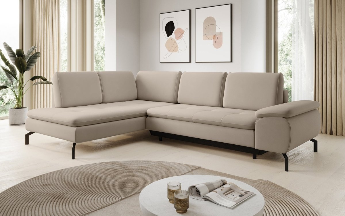 Designer Sofa Verila L mit Schlaf- und Klappfunktion - Luxusbetten24