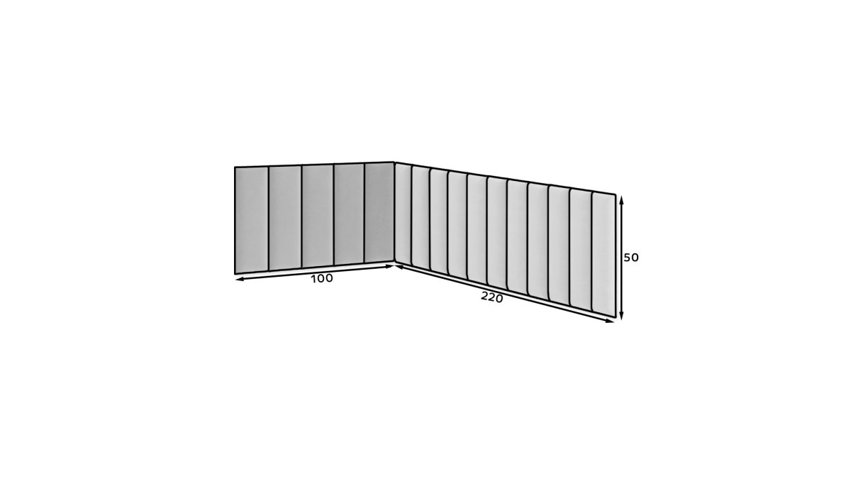 Gepolstertes Wandpaneel - Set 100x220x50 cm - Luxusbetten24