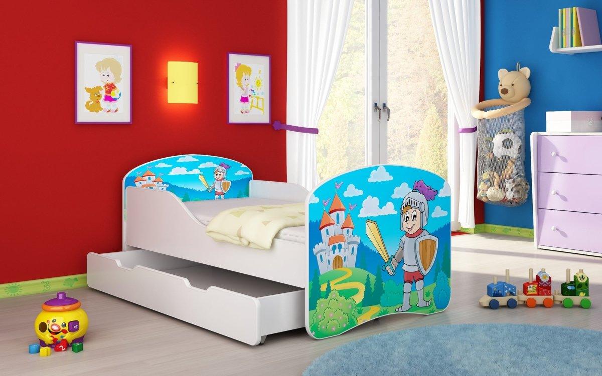 Kinderbett Luna mit Stauraum und verschiedenen Motiven - Luxusbetten24