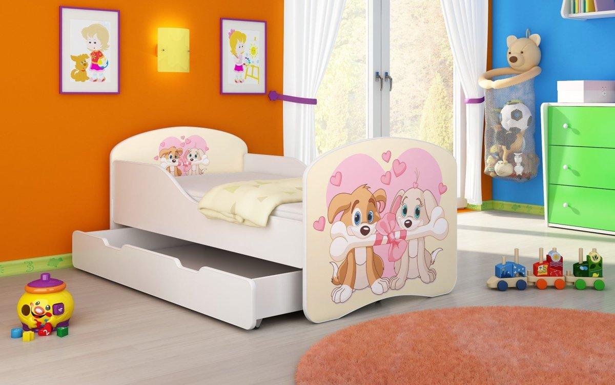 Kinderbett Luna mit Stauraum und verschiedenen Motiven - Luxusbetten24