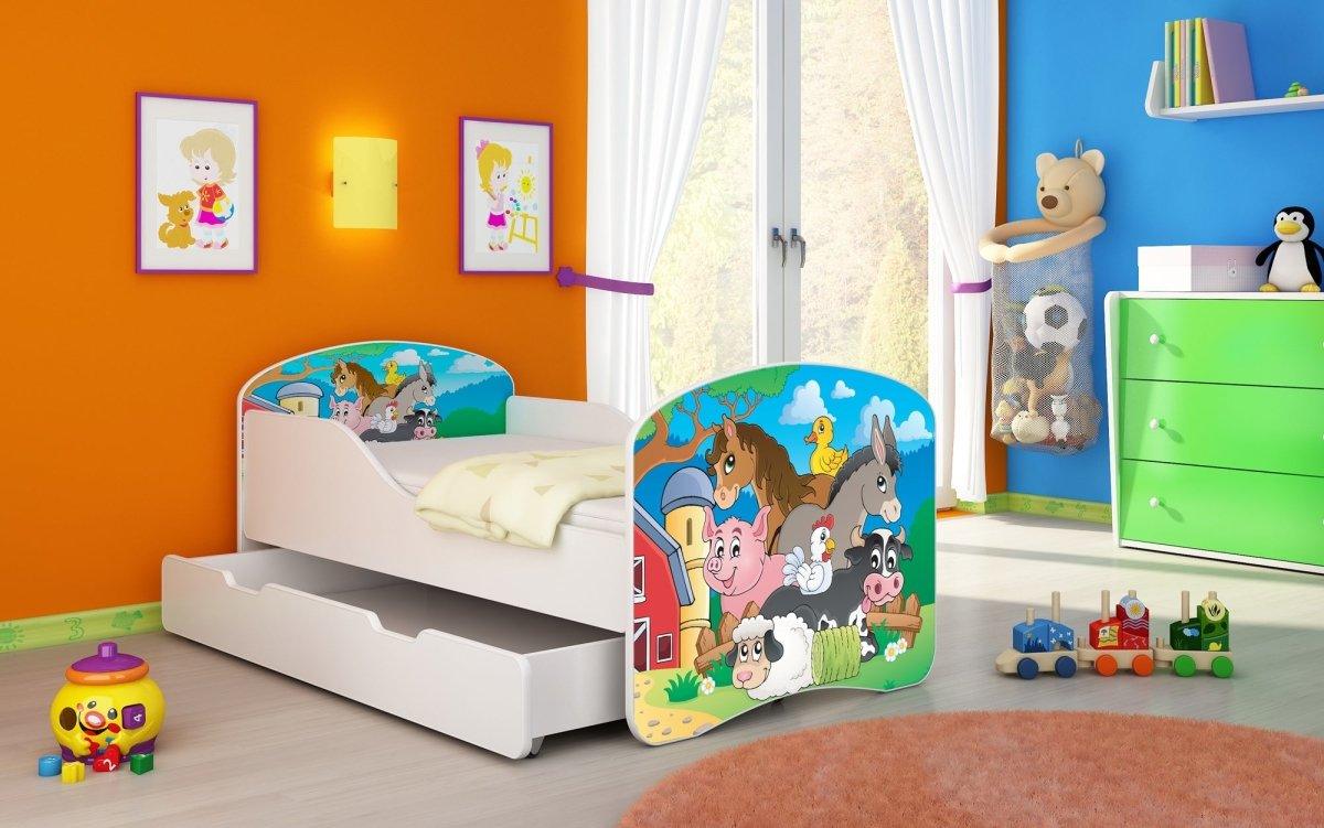 Kinderbett Luna mit Stauraum und verschiedenen Motiven - Luxusbetten24