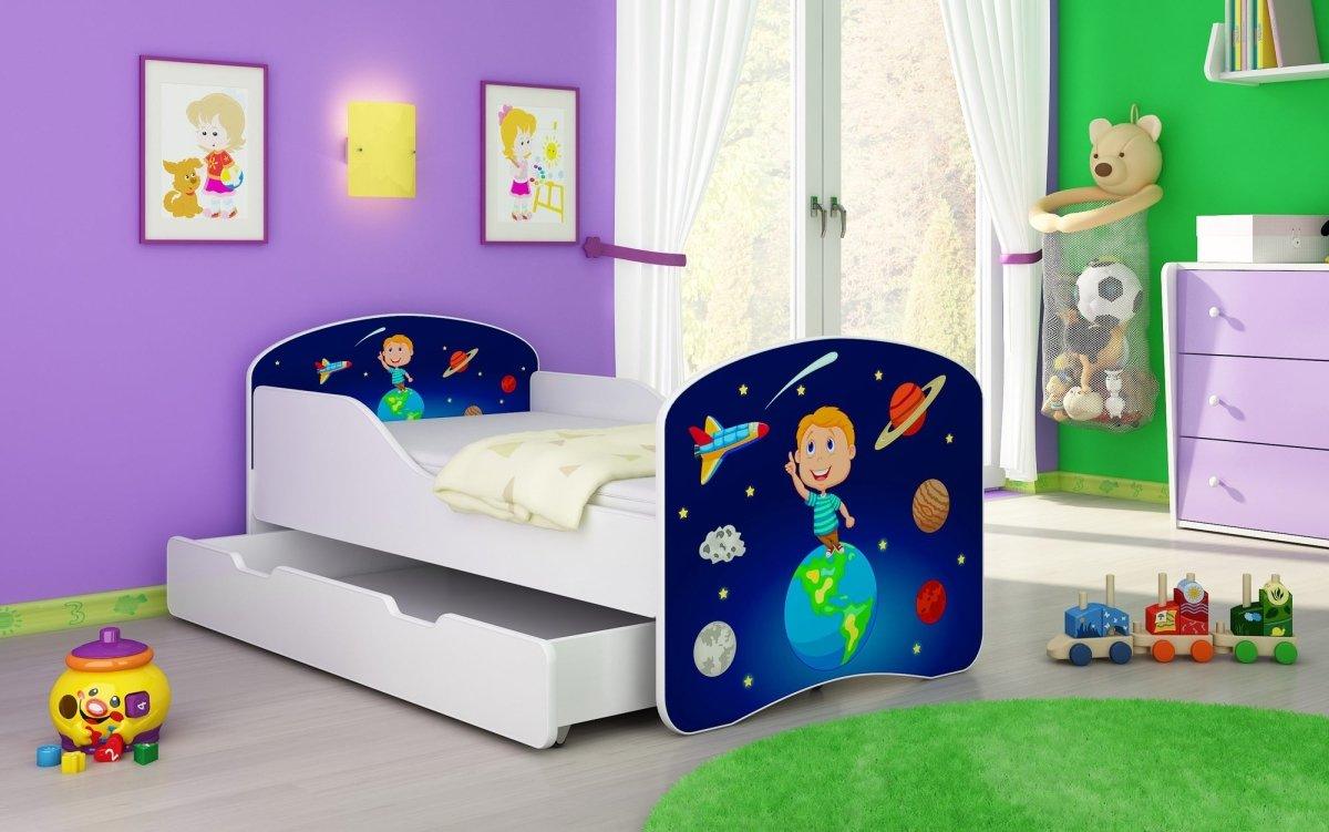 Kinderbett Luna mit Stauraum und verschiedenen Motiven - Luxusbetten24